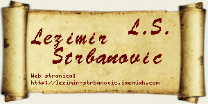 Ležimir Štrbanović vizit kartica